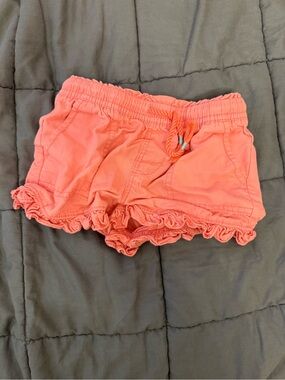 Baby Gap Girls Coral Ruffle Hem Drawstring Shorts